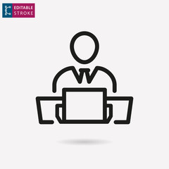 Management consulting line vector icon. Editable stroke.