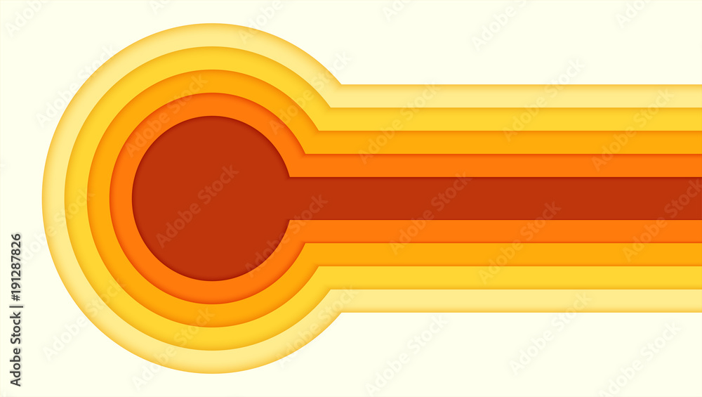 Poster abstract pattern of cut colored paper. poster design with multi layers carving of paper. horizontal 