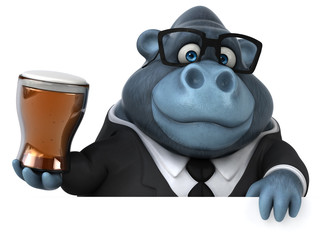 Naklejka premium Fun gorilla - 3D Illustration