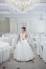 Naklejka premium Beautiful bride in wedding dress