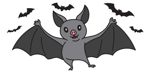 Bat vector Halloween icon dracula cartoon illustration doodle