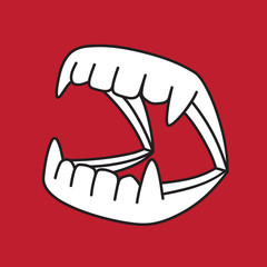 Halloween vector Dracula teeth icon logo cartoon illustration doodle