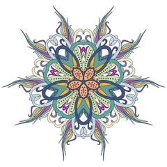 Mandala, floral , flower , oriental mandala, coloring and ethnic . Oriental pattern, vector illustration. Islam, Arabic, Indian, turkish, pakistan, chinese, ottoman motifs, moroccan. Stylized doodle