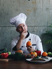 Chef cooking in the kitchen.