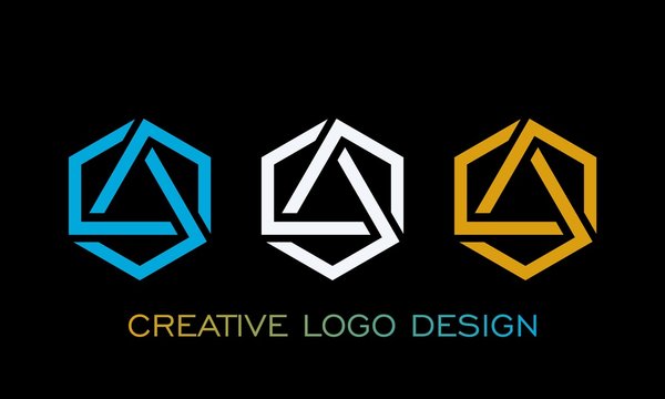 Hexagon And Triangle Logo Vector.