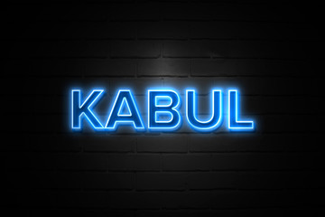 Kabul neon Sign on brickwall