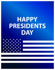 Happy Presidents Day. Festive illustration for greeting card and poster. Usa flag. Typography design. Vector