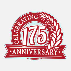 175 years anniversary logo template. Vector and illustration. 