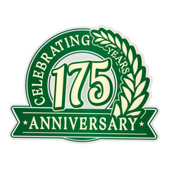 175 years anniversary logo template. Vector and illustration. 