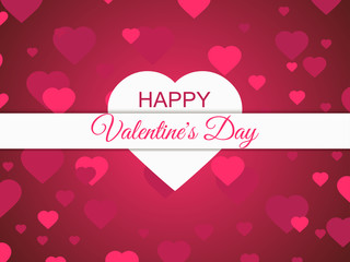 Happy Valentines Day. Greeting card background with hearts. Vector illustration