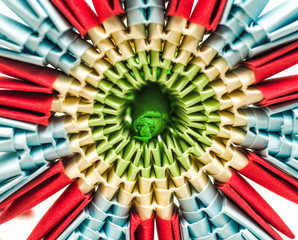 modular origami flower isolated on white background