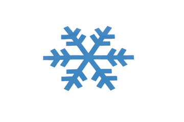 Studio close-up of a bright blue snowflake ornament on white background .