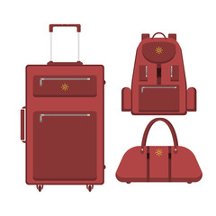 Travel suitcase, bag and backpack