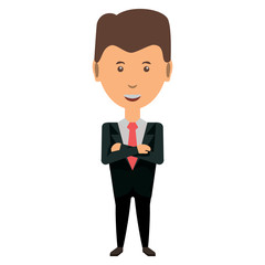 cartoon businessman icon