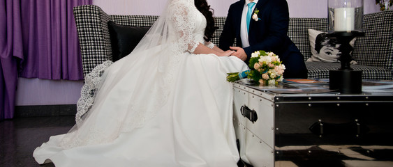 Bride and groom on wedding day