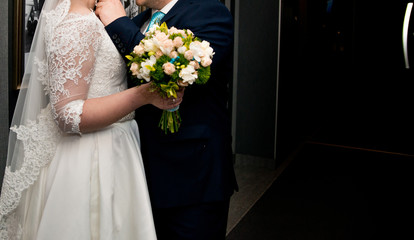Bride and groom on wedding day