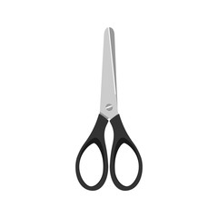 Black closed scissors on a white background