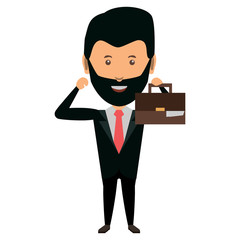 cartoon businessman icon