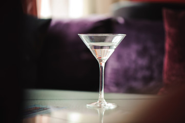 Glass of matini. Vermouth cocktail.