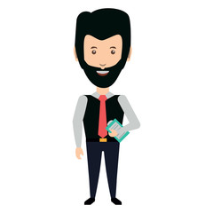 cartoon businessman icon