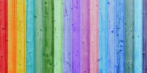 Bunte Holzwand - Panorama