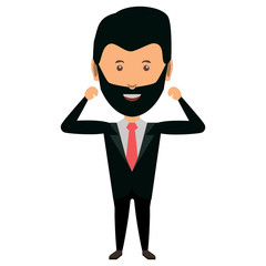 cartoon businessman icon