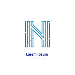 Letter N Logo Design Template, Technology Abstract