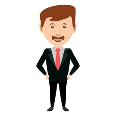 cartoon businessman icon