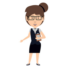 cartoon businesswoman icon