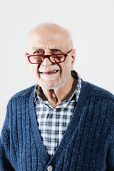 Obraz premium Portrait of senior man on a white background