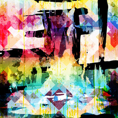 geometric abstract color pattern in graffiti style. Quality vector illustration for your design