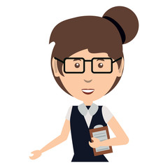 cartoon businesswoman icon