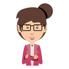 cartoon businesswoman icon