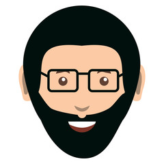 cartoon man face icon