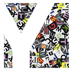 Vector geometric initial letter Y on confused alphabet