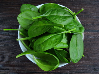 Spinach baby green and juicy
