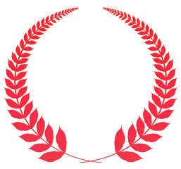 couronne de feuilles rouges 