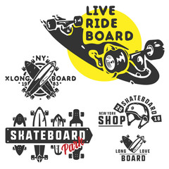 Skateboard set for logo and emblems.