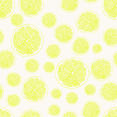 Vector Seamless pattern with lemons. Abstract seamless pattern with cartoon lemons.