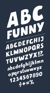 Cute cartoon alphabetic letters  Bold soft font abc