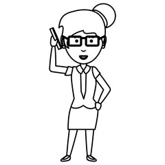 cartoon businesswoman icon