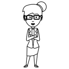 cartoon businesswoman icon