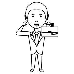 Cartoon businessman icon
