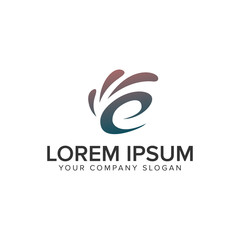 Letter E hand OK logo design concept template. fully editable vector