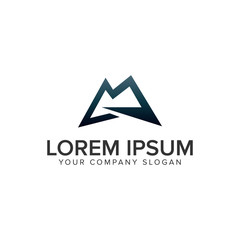mountain lettter M logo design concept template. fully editable vector