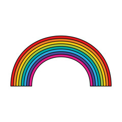 Rainbow on white background icon vector illustration graphic design