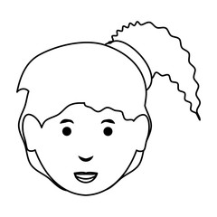 cartoon woman face icon