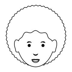 cartoon woman face icon