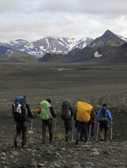Hiking through the rugged landscape of Iceland