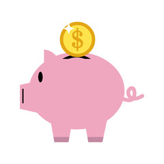Piggy money savings symbol icon vector illustration graphic design